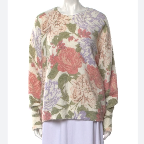 ✨ SALE✨ Joie Floral Print Crew Neckline Sweater French Knit Small - Picture 1 of 6